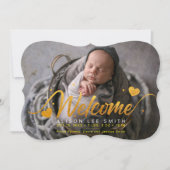 ゴールデンハートベビー誕生写真の発表 案内状 (正面)