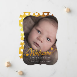 ゴールデンハートベビー誕生写真の発表 案内状