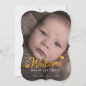 ゴールデンハートベビー誕生写真の発表 案内状 (正面)