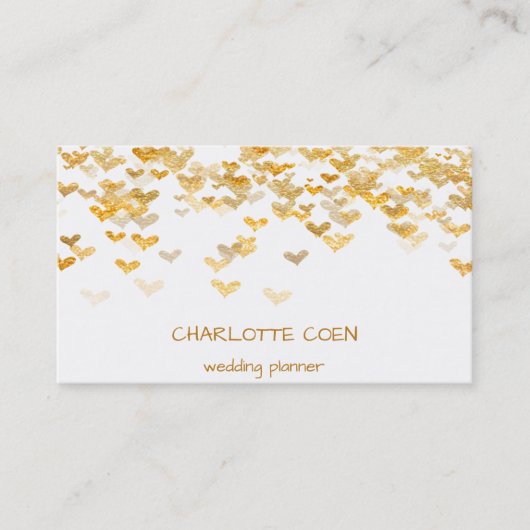 ゴールデンハート紙吹雪ブラックグラムデリケートグラム 名刺 (正面)