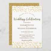 ゴールデンハート結婚式招待状 招待状 (正面/裏面)