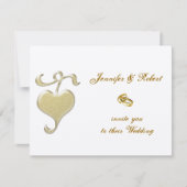 ゴールデンハート結婚式招待状 招待状 (正面)