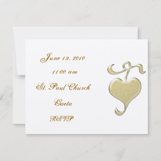 ゴールデンハート結婚式招待状 招待状 (裏面)