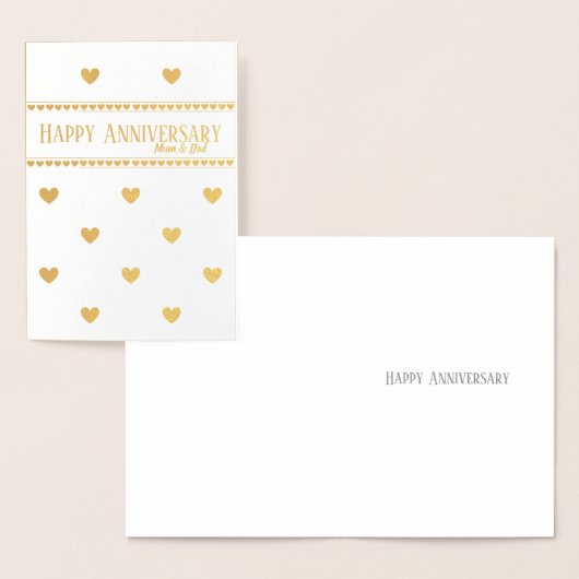 ゴールデンハート50周年結婚のお母さんとパパ 箔カード (ディスプレー)