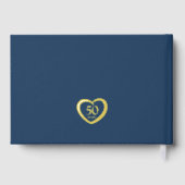 ゴールデンハート50周年結婚写真ブルー ゲストブック (裏面)