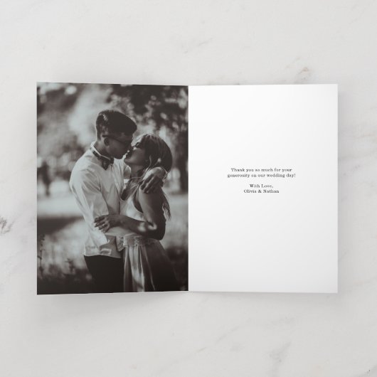 ゴールデンハート |結婚さんの写真 箔グリーティングカード (内側レイダウン)