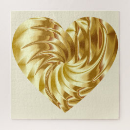 ゴールデンハート(金ゴールドの形の愛) ジグソーパズル