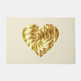 ゴールデンハート(金ゴールドの形の愛) ドアマット
