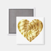 ゴールデンハート(金ゴールドの形の愛) マグネット (正面/裏面)