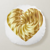 ゴールデンハート(金ゴールドの形の愛) ラウンドクッション (正面)
