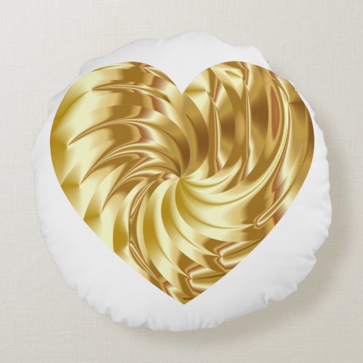 ゴールデンハート(金ゴールドの形の愛) ラウンドクッション (裏面)