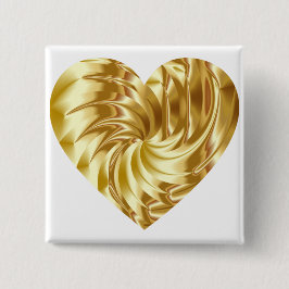 ゴールデンハート(金ゴールドの形の愛) 缶バッジ