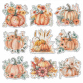 ゴールデンハーベストウォーターカラーパンプキン&フローラ シール (正面)