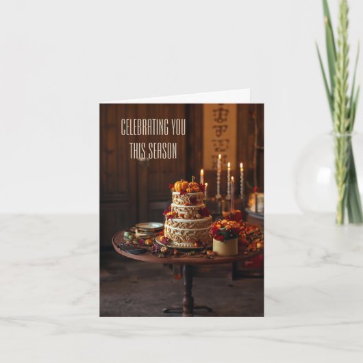 ゴールデンハーベストエレガンスサンクスギビング誕生日 カード (正面)