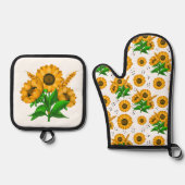 ゴールデンハーベストホワイトキッチン 鍋つかみ&鍋敷きセット (正面)