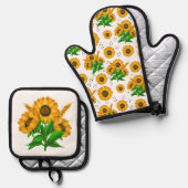 ゴールデンハーベストホワイトキッチン 鍋つかみ&鍋敷きセット (正面/裏面)