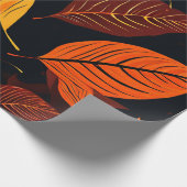 ゴールデンハーベスト：秋の葉プリント ラッピングペーパー (角)