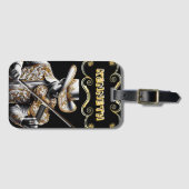 ゴールデンバイオリン機能カウボーイ版木、銅版、版画 ラゲッジタグ (正面横)