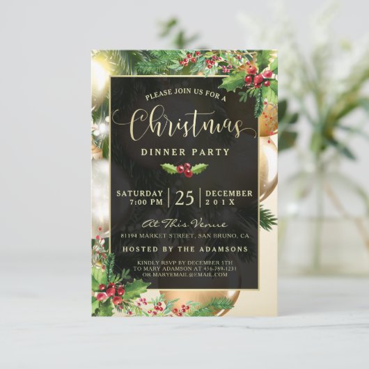 ゴールデンバウブル |クリスマスパーティの招待状 招待状 (スタンド正面)