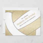 ゴールデンバガーリーレーボールスポーツをテーマにしたパーティー 招待状 (正面)