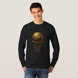 ゴールデンバスケットボールフープデザイン Tシャツ