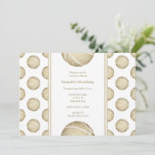 ゴールデンバスケットボール模様スポーツパーティー 招待状 (スタンド正面)