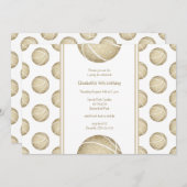 ゴールデンバスケットボール模様スポーツパーティー 招待状 (正面/裏面)