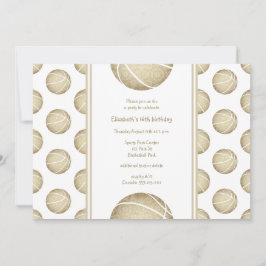 ゴールデンバスケットボール模様スポーツパーティー 招待状