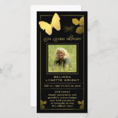 ゴールデンバタフライありがとう写真同情カード サンキューカード (正面/裏面)