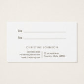 ゴールデンバタフライアポイントメントカード (裏面)