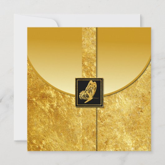 ゴールデンバタフライウィムゼイ結婚式招待状 招待状 (正面)