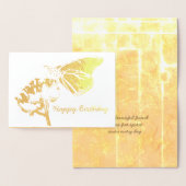ゴールデンバタフライオンフラワーフレンド誕生日 箔カード (ディスプレー)