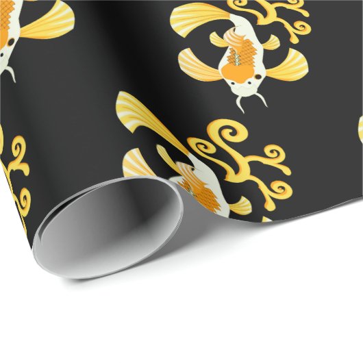ゴールデンバタフライコイ水泳 ラッピングペーパー (ロールコーナー)
