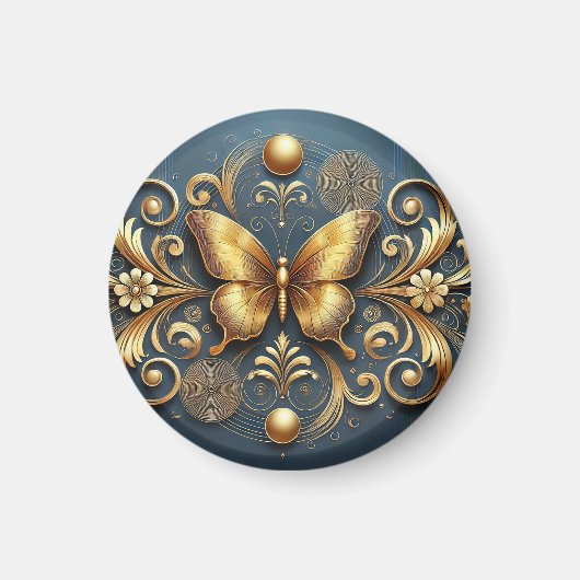 ✨ ゴールデンバタフライデコレーションアクセント 🦋 マグネット (正面)