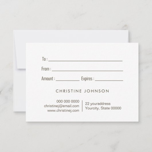 ゴールデンバタフライデザインギフト券 (裏面)