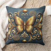 ゴールデンバタフライデザイン クッション (ブランケット)