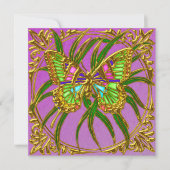 ゴールデンバタフライバースデーパーティ招待状 招待状 (正面)