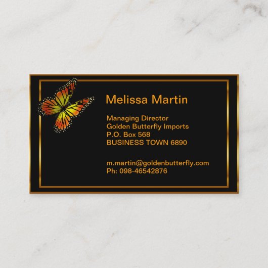 ゴールデンバタフライビジネスカード 名刺 (正面)