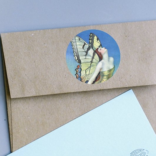 ゴールデンバタフライフェアリーのシール ラウンドシール