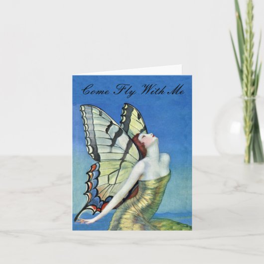 ゴールデンバタフライフェアリーノートカード カード (正面)