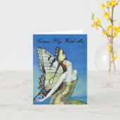 ゴールデンバタフライフェアリーノートカード カード (黄色い花)