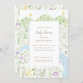 ゴールデンバタフライベビーシャワー 招待状