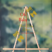 ゴールデンバタフライレッドベビーシャワーオベビー モダン アクリルサイン (ニュートラル)