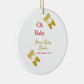 ゴールデンバタフライレッドベビーシャワーオベビー モダン セラミックオーナメント (右)