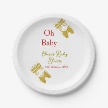 ゴールデンバタフライレッドベビーシャワーオベビー モダン