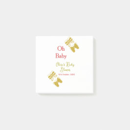 ゴールデンバタフライレッドベビーシャワーオベビー モダン ポストイット