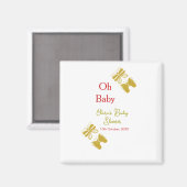 ゴールデンバタフライレッドベビーシャワーオベビー モダン マグネット (正面/裏面)