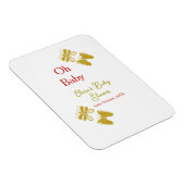 ゴールデンバタフライレッドベビーシャワーオベビー モダン マグネット (右側)