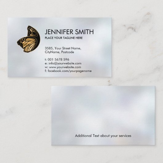 ゴールデンバタフライ体シルエット 名刺 (正面/裏面)