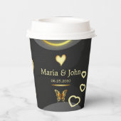 ゴールデンバタフライ紙プレート 紙コップ (裏面)